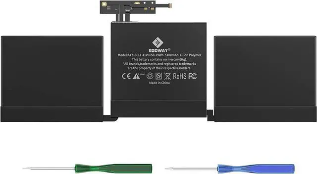 Main image of A1708 A2159 A2289 A2338 Battery, Egoway Replacement Battery for A1713 A2171, Compatible with Mac Book Pro 13 Inch (Late 2016, Mid 2017, Mid 2019, 2020), EMC 2978 3164 3301 3456 3578