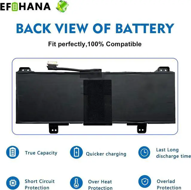 Alt view image 6 of 6 - EFOHANA GM02XL Laptop Battery Replacement for HP Chromebook 14 G5 Chromebook X360 11 G1 Series Notebook 917679-271 917725-855 HSTNN-UB7M GMO2XL 7.7V 47.3Wh 6150mAh