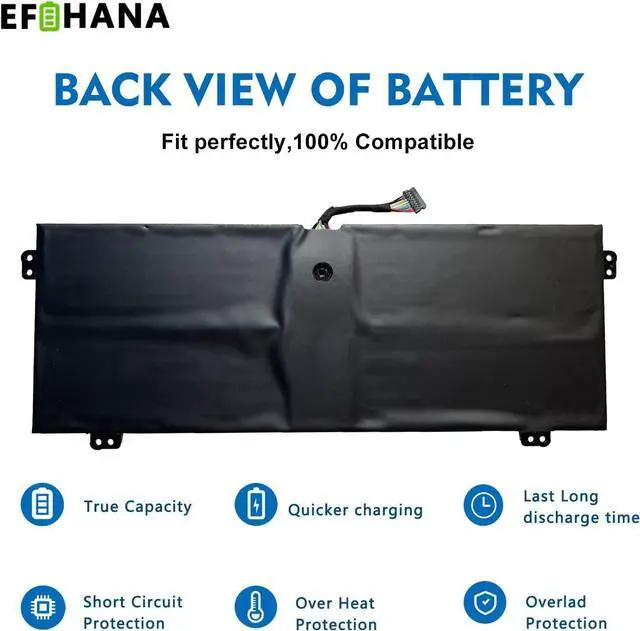 Alt view image 3 of 7 - L16L4PB1 L16M4PB1 L16C4PB1 Laptop Battery Replacement for Lenovo ideapad Yoga 720-13IKB 730-13IKB Yoga 730-13IWL Series Notebook 5B10M52738 5B10M52739 5B10M52740 7.72V 48Wh 6217mAh 4-Cells