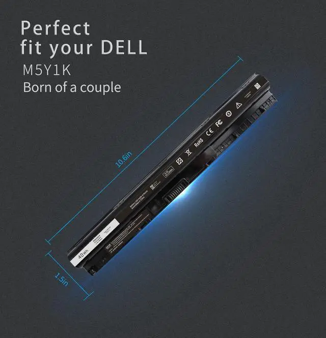 Alt view image 6 of 6 - M5Y1K Battery, Dell 40wh M5Y1K 14.8v Battery for Dell Inspiron 15 3000 3567 3567 3552 5000 5559 5100 5558 3568 5566 3567 2750 17 5000 5755 14-3000 14-5000