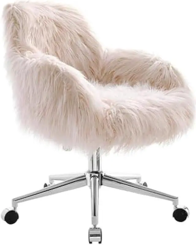 Main image of Linon Fiona Chrome Base Office Chair, Metal, 23.5W x 22D x 31-35H