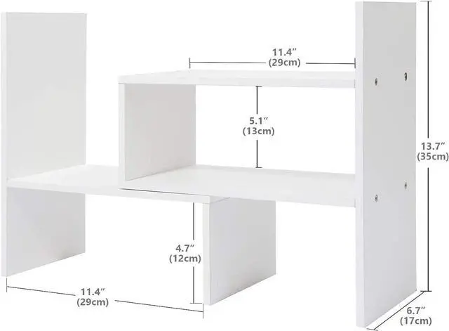 Alt view image 4 of 7 - GTIN Expandable Wood Desktop Bookshelf,Desktop Organizer Office Storage Rack,Wood Display Shelf-Free Style Display Stand Shelf,Corner Desk Storage Shelf,Countertop Bookcase for Office Supplies