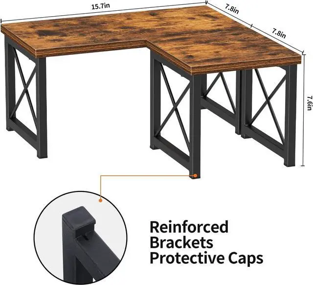 Alt view image 3 of 7 - Desktop Shelf, Desktop Organizer Shelf, Freestanding Small Bookshelf Desk Shelf Organizer, 2 Tier Independent Stackable Desk Organizer, Desktop Office Storage Rack Display Shelf, Desk Hutch