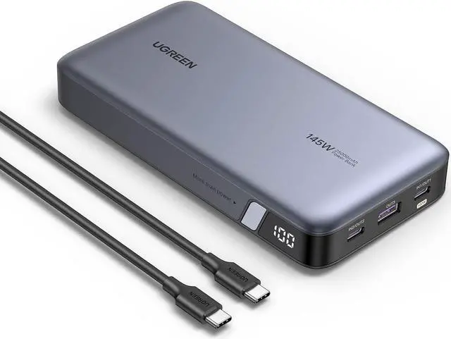 Main image of UGREEN 145W Power Bank 25000mAh Portable Charger, Nexode USB C 3-Port PD3.0 Battery Pack Digital Display, Compatible with MacBook Pro, Laptop, iPhone 15/14/13/12 Series, Samsung, AirPods, and More