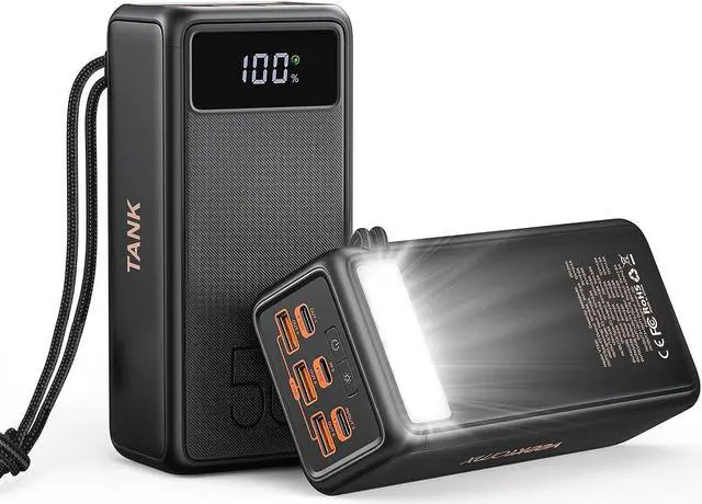 Main image of Power Bank 56000mah 100w Portable Charger Fast Charging Power Tank USB C with Emergency LED Flashlight Large Capacity External Battery Pack for iPhone Samsung Laptop for Outdoor Camping Travel
