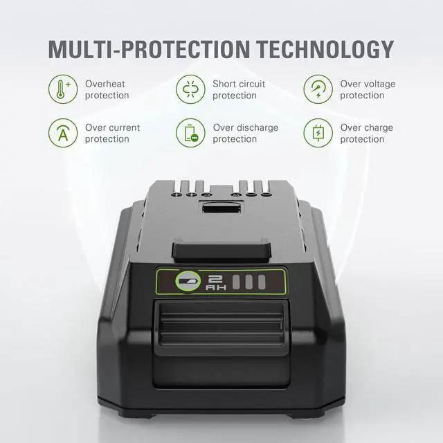 Alt view image 2 of 7 - Greenworks 24V 2Ah USB Battery, BAG708, Green