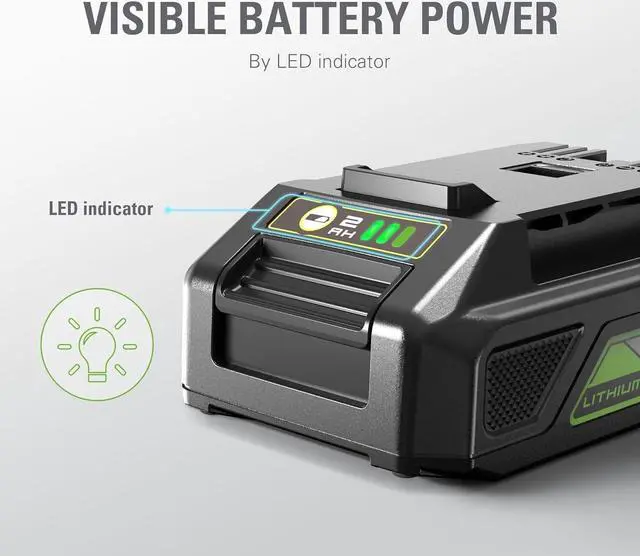 Alt view image 4 of 7 - Greenworks 24V 2Ah USB Battery, BAG708, Green