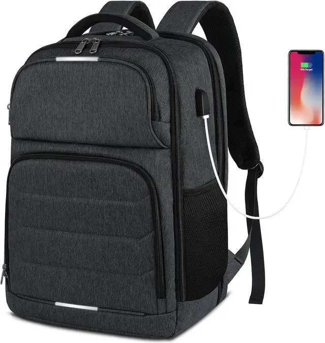 Main image of Laptop Backpack 17.3 Inch Travel Backpack TSA Friendly Business Backpack Large Waterproof School Backpack Work Computer Backpacks for Men and Women, Black