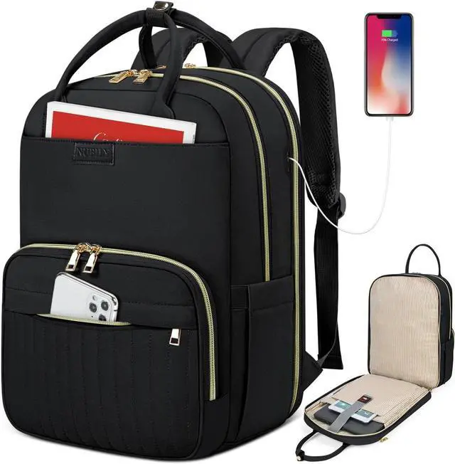 Main image of Backpack for Women, Travel Laptop Backpack Casual Daypack Rucksack Bookbag for Men and women, Laptop Backpacks 15.6 inch for College, Black