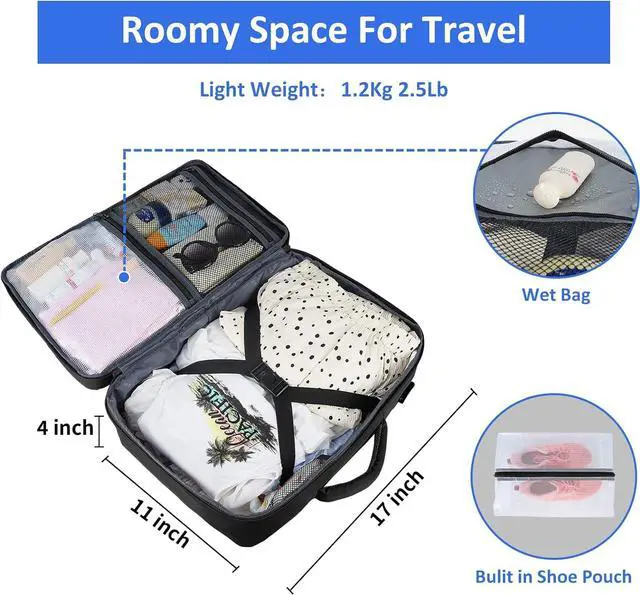 Alt view image 4 of 7 - Travel Laptop Backpack, Airplane Approved Travel Backpack Suitcase For Men Women With Usb Charging Port, Lightweight College 35l Luggage Bag 15.6 inch Laptop Backpack Gifts For Casual Business, Black