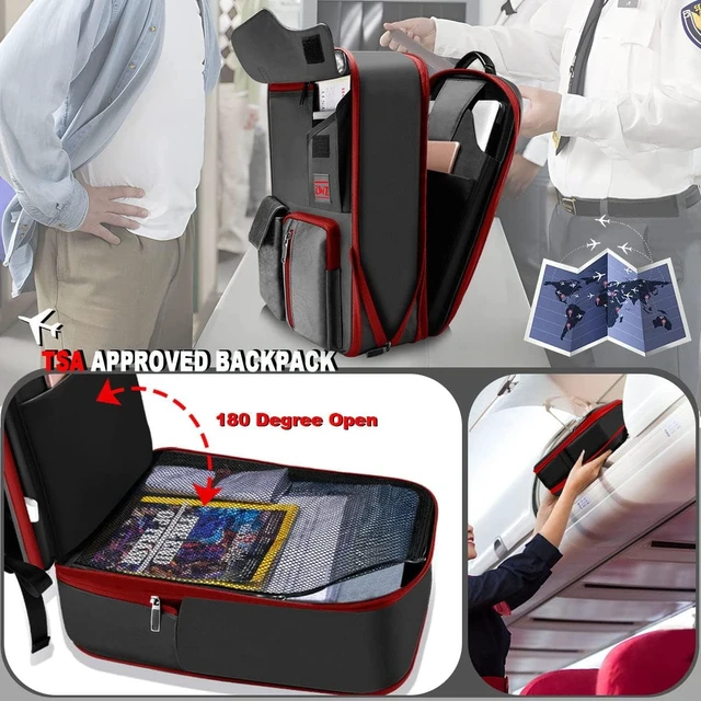 Alt view image 4 of 7 - Slim Expandable 15.6-Inch Laptop Backpack, Black & Red