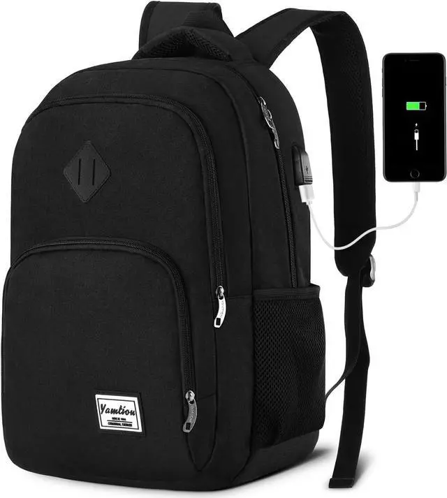 Main image of YAMTION Backpack for Men and Women,School Backpack for Teenager,15.6 inch Laptop Bookbag with USB Charging port for Business Work College Travel Trip