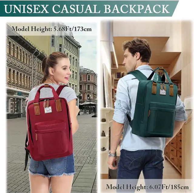 Alt view image 7 of 7 - VASCHY School Backpack for Women Men, Travel Backpack Water Resistant College High School Computer Bag Student Bookbag,Green