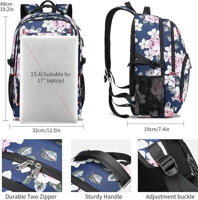 Alt view image 4 of 7 - Laptop Backpack, Men Professional Backpack with Laptop Compartment & USB Charging Port for Business/School/Travel, Waterfroof Backpack for Teen Girls