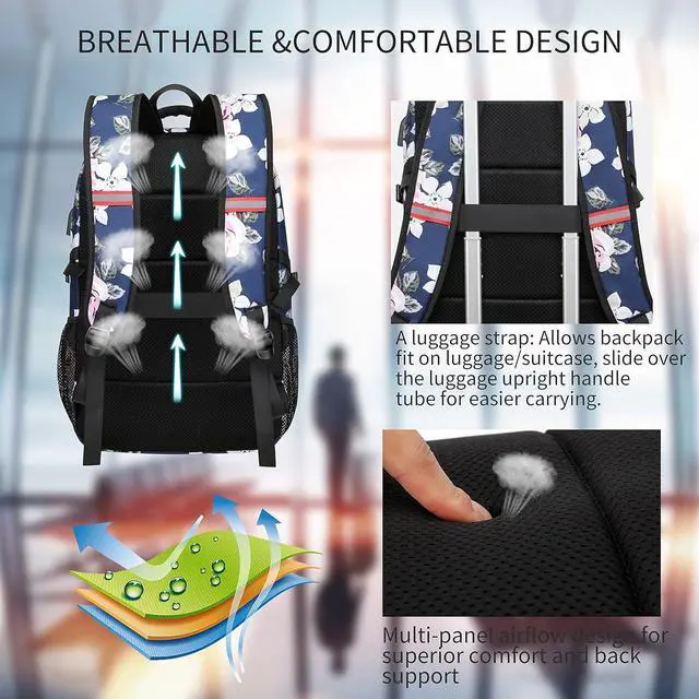 Alt view image 5 of 7 - Laptop Backpack, Men Professional Backpack with Laptop Compartment & USB Charging Port for Business/School/Travel, Waterfroof Backpack for Teen Girls