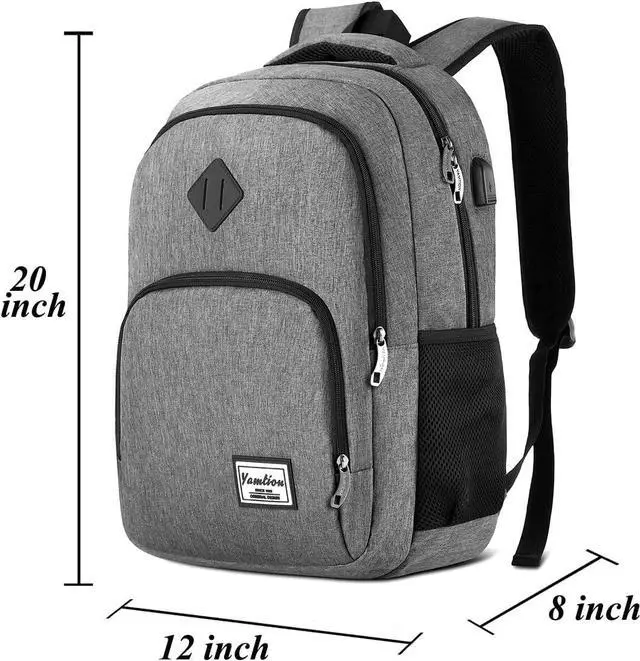 Alt view image 6 of 7 - 17.3 Inch Backpack for Men and Women,School Bookbag for Teenager,Laptop Bookbag with USB Charging port for Business Work College Travel Trip