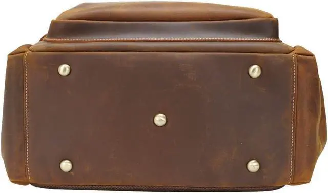 Alt view image 4 of 6 - TIDING Men's Vintage Genuine Leather Backpack 17 Inch Laptop Computer Bag Business Travel Rucksack Brown