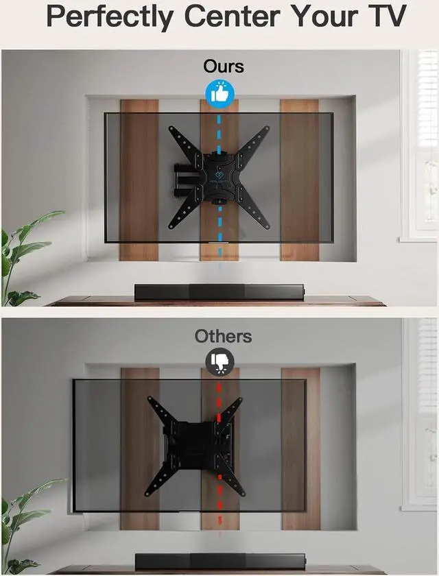 Alt view image 5 of 7 - PERLESMITH Full Motion TV Wall Mount for 26-60 Inch TVs, TV Mount with Articulating Arms Swivels Tilt Extension - Wall Mount TV Brackets VESA 400x400 Fits LED LCD OLED 4K TVs Up to 77 lbs