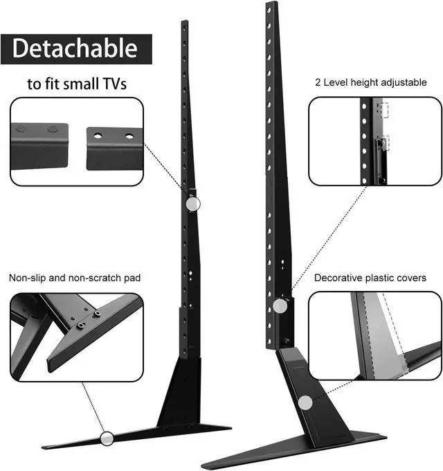 Alt view image 5 of 7 - Universal TV Stand, Metal TV Legs for 20-65 inch LCD/LED/OLED/Plasma Flat&Curved Screen TV Height Adjustment with VESA 75x75mm to 800x500mm Max ML1760