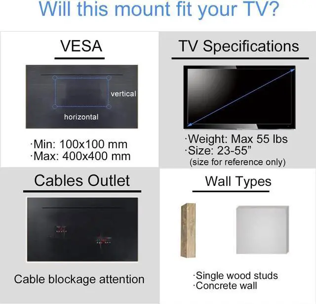 Alt view image 4 of 7 - Suptek TV Wall Mount Swivel and Tilt Full Motion for Most 23 to 55 inch TV Mount up to 55lbs max VESA 400x400mm (A1+)