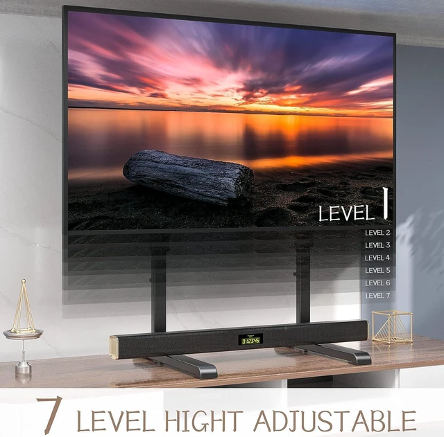 Alt view image 4 of 7 - Universal TV Stand, Table Top TV Stand Base Wobble-Free Replacement for Most 24 to 77 Inch LCD LED TVs, 7 Height Adjustable TV Legs Hold up to 110lbs, Max VESA 800x500mm, Black AX10TB02
