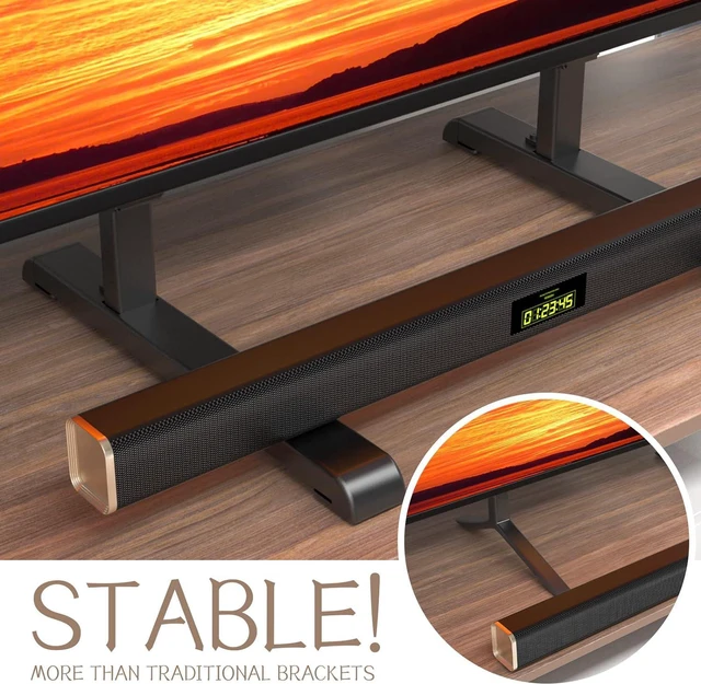 Alt view image 5 of 7 - Universal TV Stand, Table Top TV Stand Base Wobble-Free Replacement for Most 24 to 77 Inch LCD LED TVs, 7 Height Adjustable TV Legs Hold up to 110lbs, Max VESA 800x500mm, Black AX10TB02