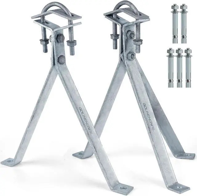 Main image of 14 Inch Heavy-Duty Antenna Wall Mount,Windproof Stand Off Wall Mast Mount Clamps,1 Pair with Expansion Bolts (1 Pair Mount ( 3-Leg + 2-Leg), 14 Inch)