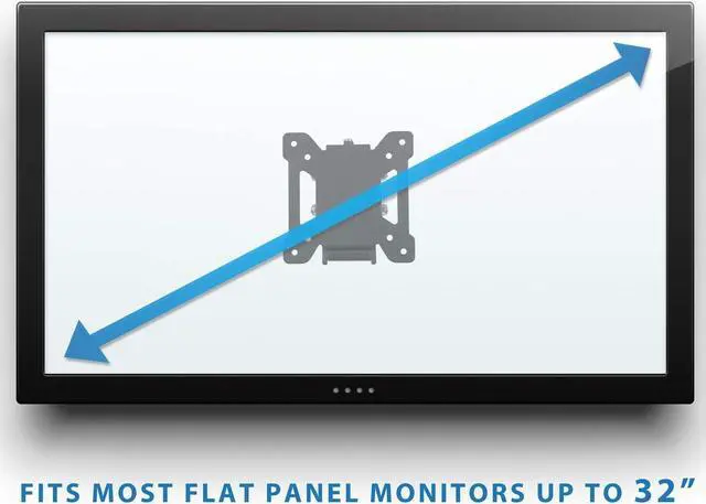 Alt view image 3 of 7 - Mount-It! Tilting TV Wall Mount Bracket for Small TV and Computer Monitors, Low-Profile Design with Quick Release Function, Fits 24, 27, 30 and 32 Inch Screens Up to VESA 100, 44 Lbs Capacity, Black