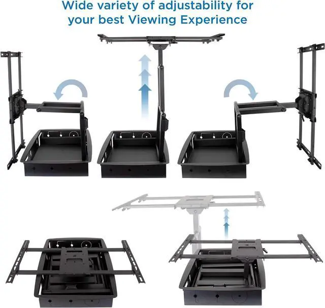 Alt view image 7 of 7 - Mount-It! Recessed TV Wall Mount, Articulating Full Motion in-Wall TV Bracket for Flush Installation, 28 Inch Extended Arm Fits Screen Sizes 32, 37, 40, 42, 47, 50, 55, 60, 65, 70 inch, Up to 175 lbs
