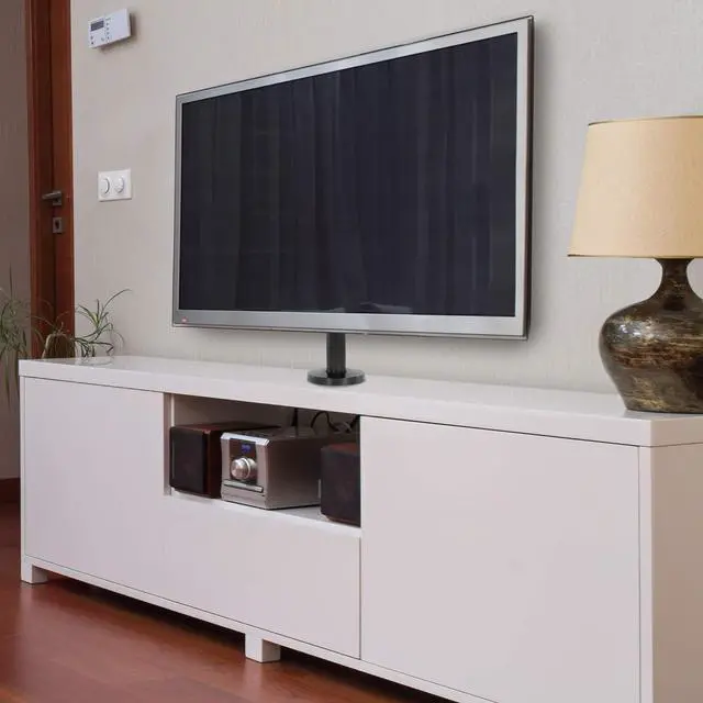 Alt view image 2 of 7 - Flat Screen TV Bolt Down Stand for Desk, Desktop, and Tabletop [23" - 43" Screens] Swivel Tabletop Mount, VESA Mount up to 200x200mm (Steel, Black)