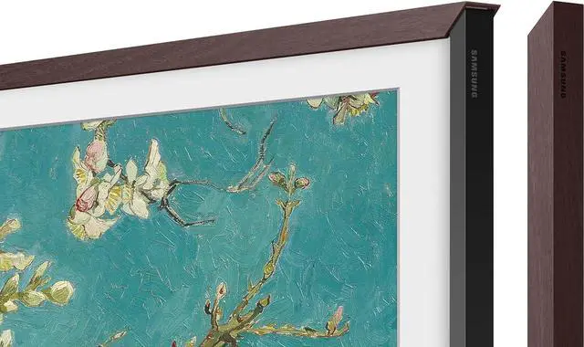 Alt view image 6 of 7 - Samsung QN65LS03FAFXZA 65 Inch The Frame QLED 4K Art Mode Vision AI Smart TV with a VG-SCFA65BWB Customizable Bezel - Modern Brown (2025)