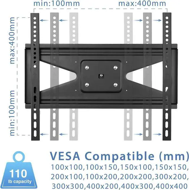 Alt view image 5 of 7 - Mount-It! Bolt Down TV Stand | Heavy Duty Swivel Table Top TV Mount for Screens 32" - 55" | Desktop TV VESA Mount with Swivel | Steel, Black