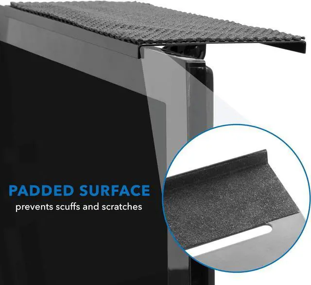 Alt view image 6 of 7 - Mount-It! Above TV Shelf for Wall Mounted TV, Adjustable Screen Top Shelf for Cable Box, Apple TV, DVD, Streaming Device, 12 Inch Wide Anti-Skid Platform, 13.6 Lbs Capacity