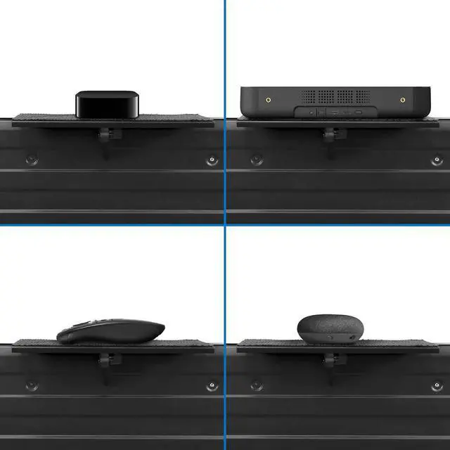 Alt view image 3 of 7 - Mount-It! Above TV Shelf for Wall Mounted TV, Adjustable Screen Top Shelf for Cable Box, Apple TV, DVD, Streaming Device, 12 Inch Wide Anti-Skid Platform, 13.6 Lbs Capacity