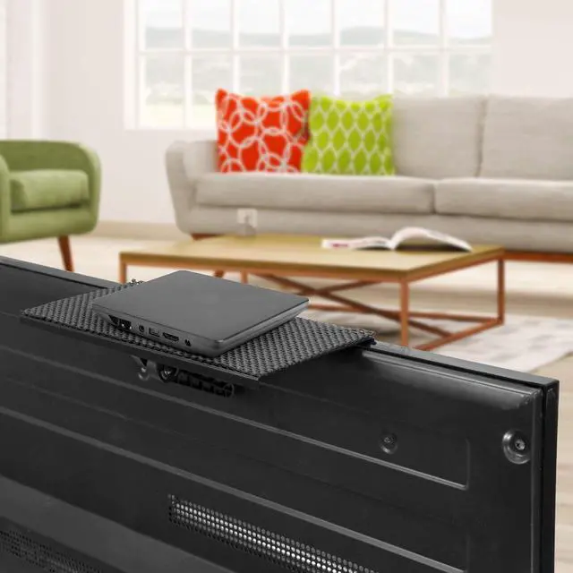 Alt view image 7 of 7 - Mount-It! Above TV Shelf for Wall Mounted TV, Adjustable Screen Top Shelf for Cable Box, Apple TV, DVD, Streaming Device, 12 Inch Wide Anti-Skid Platform, 13.6 Lbs Capacity