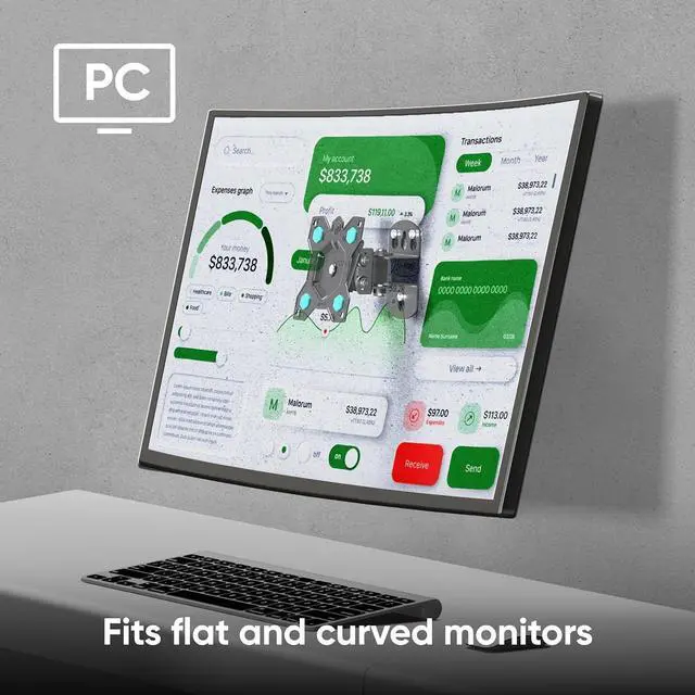 Alt view image 6 of 7 - ONKRON Small TV Wall Mount for 10-35 Inch Screen up to 44 lbs, 360° Rotating TV Mount Low Profile with Swivel and Tilt VESA 75x75 & 100x100, Full Motion Wall Mount Monitor Bracket Black