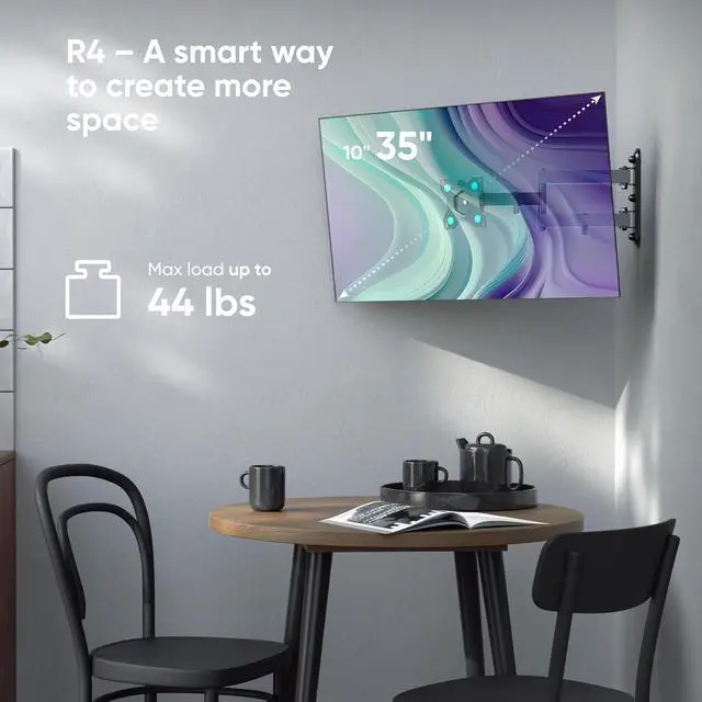 Alt view image 2 of 7 - ONKRON Full Motion TV Wall Mount for 10-35 Inch Screen up to 44 lbs, 360° Rotating TV Mount Swivel and Tilt, Articulating Arm, VESA 75x75 & 100x100 Corner Small Monitor Wall Mount Black