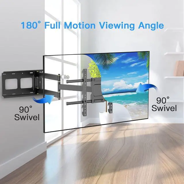 Alt view image 5 of 7 - FORGING MOUNT Long Arm Corner TV Mount with Height Setting Full Motion TV Wall Mount with 36" Extends for Corner/Flat Installed Fits 42"-86" TVs,Holds 150lbs,VESA 600x400mm