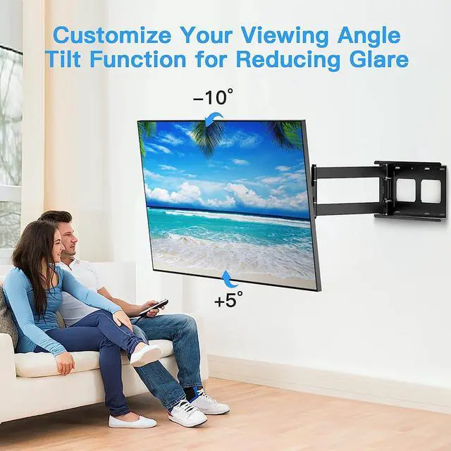 Alt view image 6 of 7 - FORGING MOUNT Long Arm Corner TV Mount with Height Setting Full Motion TV Wall Mount with 36" Extends for Corner/Flat Installed Fits 42"-86" TVs,Holds 150lbs,VESA 600x400mm