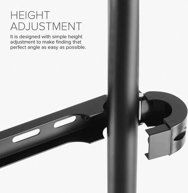 Alt view image 4 of 7 - POUT E16 TV Studio Display Mount - Solid Wood Easel Quad-Leg w/Height Adjustable White Bracket & Cable Ties - Max Load 88lbs 49 to 70 Inch LED LCD VESA Screens - Universal TV Stand Mount (White)