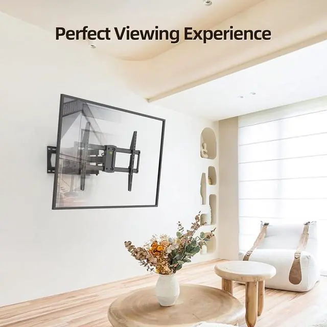 Alt view image 7 of 7 - Full Motion Mount, USX MOUNT Wall Mount for Most 42-86 inch TVs, Holds up to 120lbs, Max VESA 600x400mm, Swivel TV Bracket with Dual Articulating Arms Tilt Rotation Fits 16" Wood Stud