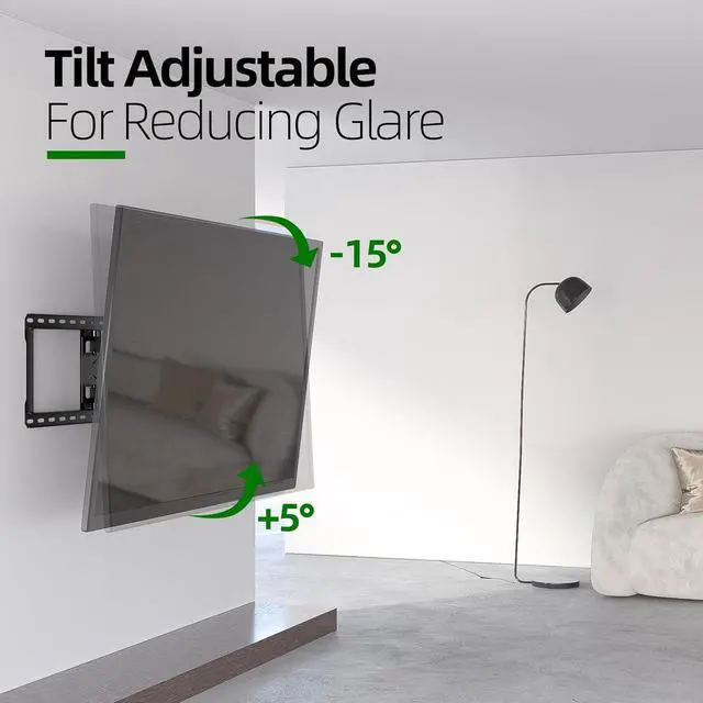 Alt view image 5 of 7 - USX MOUNT 37-90 inch Full Motion TV Wall Mount, Fits 24" Wood Studs, Wall Mount TV Bracket with Smooth Swivel, Tilt, Extension, Holds up to 150lbs, Max VESA 600x400mm