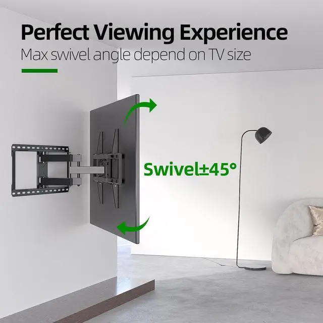 Alt view image 4 of 7 - USX MOUNT 37-90 inch Full Motion TV Wall Mount, Fits 24" Wood Studs, Wall Mount TV Bracket with Smooth Swivel, Tilt, Extension, Holds up to 150lbs, Max VESA 600x400mm