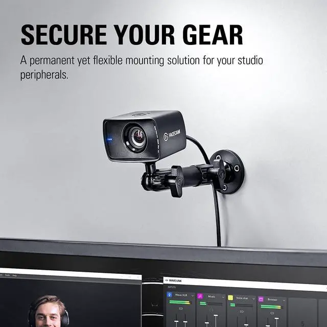 Alt view image 3 of 7 - Elgato Wall Mount  Sturdy Horizontal Articulated Arm with 1/4 inch Thread for Easy Mounting and Adjusting of Lights, Cameras, and Microphones, Perfect for Streaming, Videoconferencing, Studios