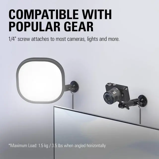 Alt view image 4 of 7 - Elgato Wall Mount  Sturdy Horizontal Articulated Arm with 1/4 inch Thread for Easy Mounting and Adjusting of Lights, Cameras, and Microphones, Perfect for Streaming, Videoconferencing, Studios