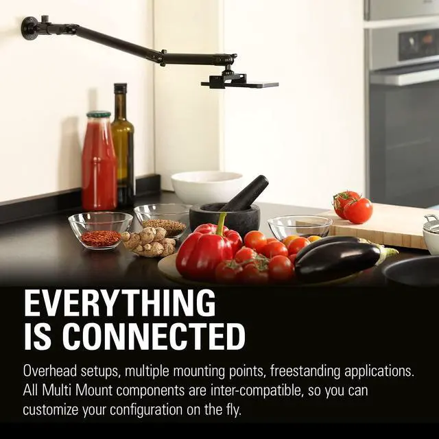 Alt view image 5 of 7 - Elgato Wall Mount  Sturdy Horizontal Articulated Arm with 1/4 inch Thread for Easy Mounting and Adjusting of Lights, Cameras, and Microphones, Perfect for Streaming, Videoconferencing, Studios