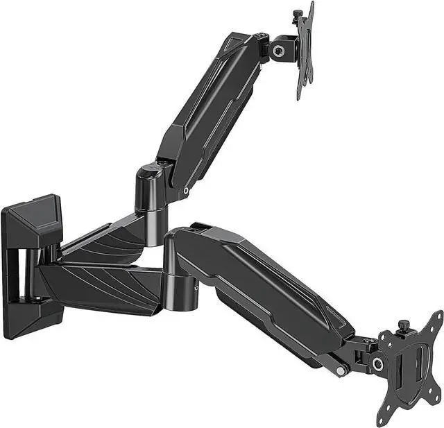 Main image of MOUNT PRO Dual Monitor Wall Mount for 2 Computer Screen up to 32 Inch, Gas Spring Double Monitor Arm Holds Up to 17.6lbs Each, Full Motion Adjustable Wall Monitor Mount, VESA Mount 75x75/100x100