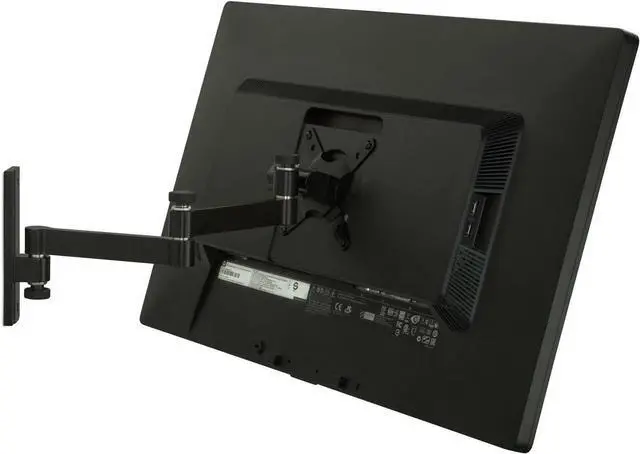 Alt view image 2 of 7 - Mount-It! Full Motion Computer Monitor Wall Mount, Articulating Arm Fits Single Monitor Screens 19 20 21.5 22 24 27 30 Inches, VESA 75 and 100 Compatible, 33 lb Capacity Black