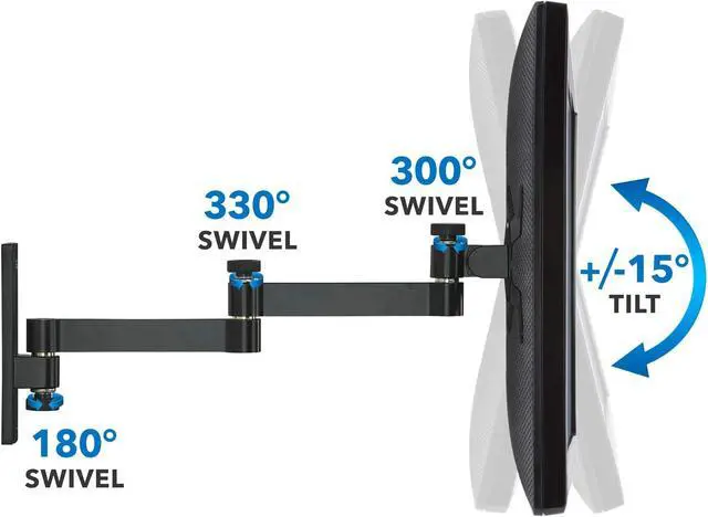 Alt view image 7 of 7 - Mount-It! Full Motion Computer Monitor Wall Mount, Articulating Arm Fits Single Monitor Screens 19 20 21.5 22 24 27 30 Inches, VESA 75 and 100 Compatible, 33 lb Capacity Black