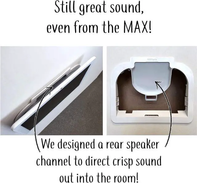 Alt view image 3 of 6 - Mount Genie Simple Built-in Google Nest Hub MAX Wall Mount: The Perfect Smart Home Command Center | Fully Exposed Speakers | Designed in The USA